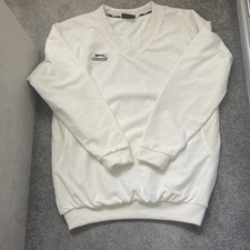 Men’s Off White Slazenger Aero Long Sleeved Cricket Top Size Large