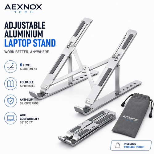 Adjustable aluminium laptop - adjustable,