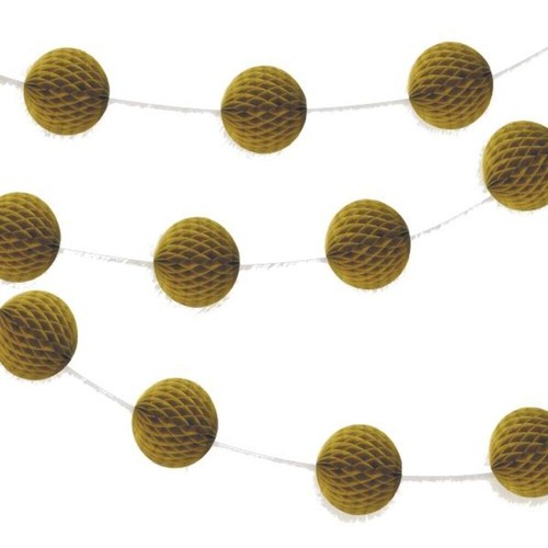 Gold honeycomb garland - gold, hanging