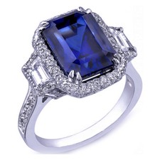 18ct White Gold Top Quality AAA+  Tanzanite and Diamond Cocktail Ring VS