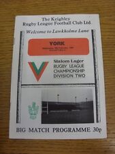 29/02/1984 Rugby League Programme: Keighley v York  . Condition: We aspire to in
