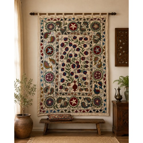 Vintage uzbek suzani hand - uzbek,