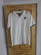 Leeds United FC Vintage Polo Shirt Jersey Men's M Medium White Polyester...