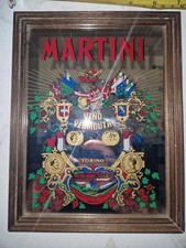 Martini Picture Mirror Vermouth Framed 70's Colour Pub Bar Vintage Rare VGC