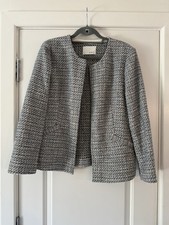 Oui blue bouclé tweed jacket