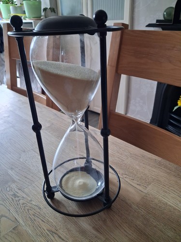 Large metal hourglass sand - metal,