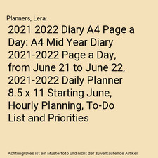 2021 2022 Diary A4 Page a Day