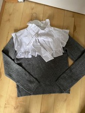 Zara poplin frill bib tie