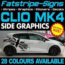 to fit RENAULT CLIO MK4 GRAPHICS STRIPES STICKERS DECALS 1.2 1.5 D SPORT RS 200