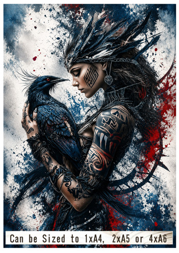 Tribal lady with bird - tribal,