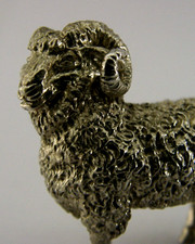 36g ENGLISH SOLID STERLING SILVER RAM SHEEP FARM ANIMAL FIGURE LONDON 2013