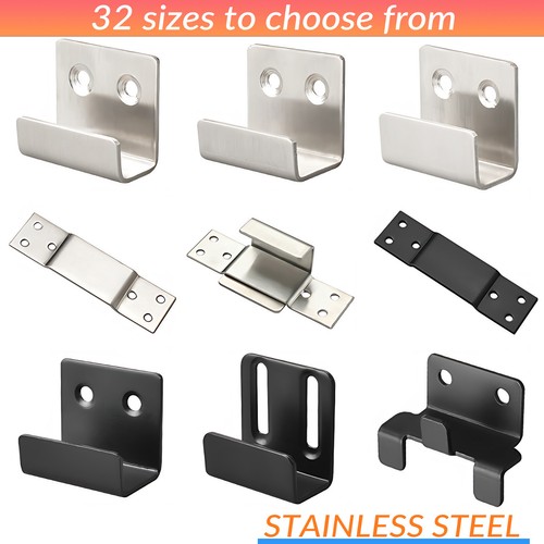 Shaped brackets flat - flat, hooks