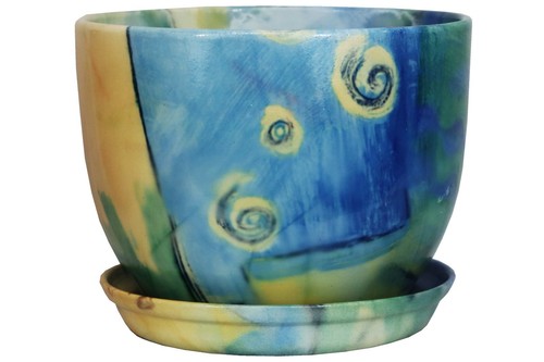 Ceramic plant pots with - ,