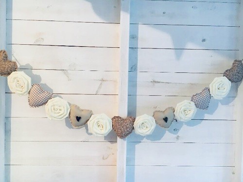 Fabric shabby chic heart - fabric,