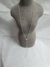  Beautiful Cross Silver Colour Rosary Beads Necklace 