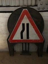 Road Narrows LEFT - Chapter 8 road signs ( road works , safety, warning signs )