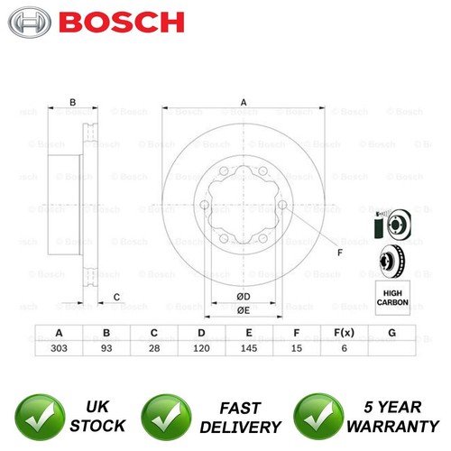 Brake disc rear bosch - rear, fits