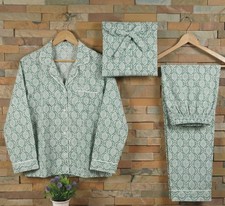 Hand block print pajamas - print,