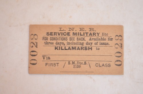 Railway ticket lner killamarsh - railway,