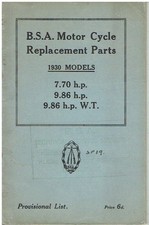BSA 7.70hp , 9.86hp & 9.86hp