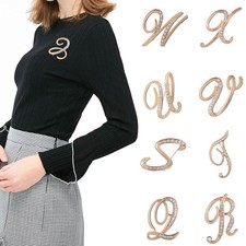 Rhinestone Clip Crystal Letter