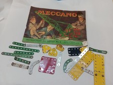 Vintage MECCANO-INSTRUCTIONS outfit  no 4 + Pieces As Shown Rare Fc21#11