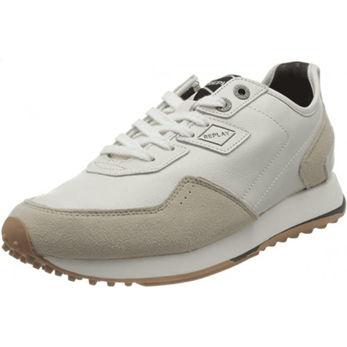 Replay white leather sneaker - replay,
