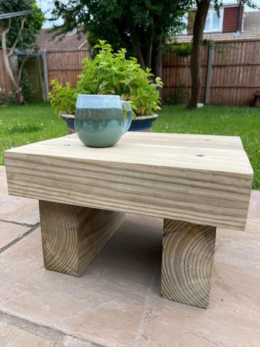 Rustic garden sleeper table - garden,