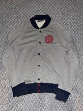 Mens Boxfresh Varsity Jacket, Size XL, Grey, Snap Closure, Cardigan, (44)