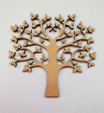 Wooden MDF Tree Shape with Hearts Craft Blank Decor Embellishments 