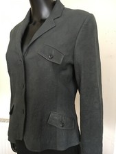 JANE NORRIS LADIES GREY LEATHER JACKET, SIZE 14
