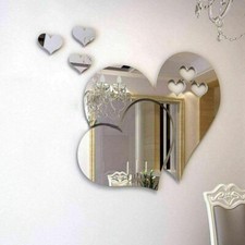  3D Removable Mirror Love Heart Wall Stickers Decal DIY Home Room Art Mural Deco