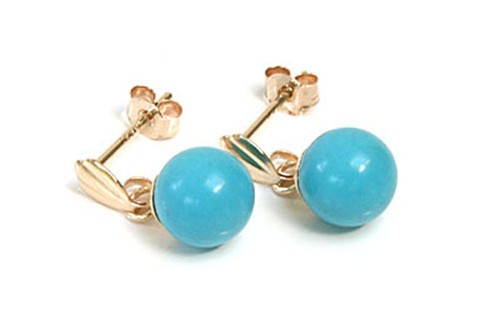 9ct gold turquoise drop - 9ct,