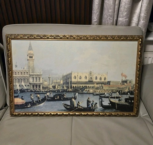 Vintage framed canaletto art - framed,