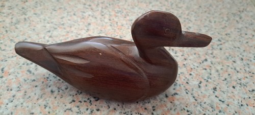 Vintage wooden carved duck - wooden,