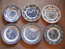 6 x Mismatched Blue & White