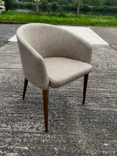 Contemporary Beige Fabric Tub Chair Cafe Bar Bistro Restaurant Lounge