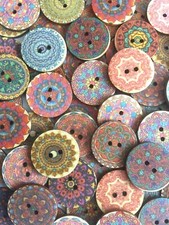 Wooden mandala buttons 25mm