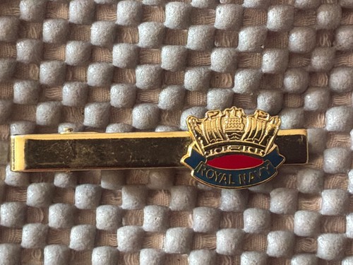 Royal navy tie slide - navy, crown