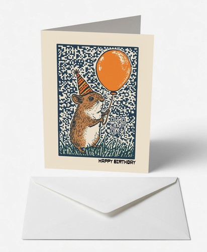 Field mouse balloon birthday - mouse,