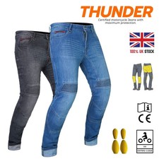 Mens CE Armoured Motorcycle Jeans Motorbike Pant Denim Trousers Made with Kevlar