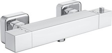 Morado Thermostatic Shower Mixer - Square Shape with Anti-Scald Valve, Chrome Wa