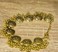 Pakistani Indian Gold Coloured Disc Bracelet  Gajra Pretty