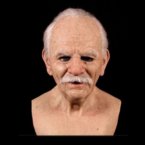 Realistic bald old man - old, mask