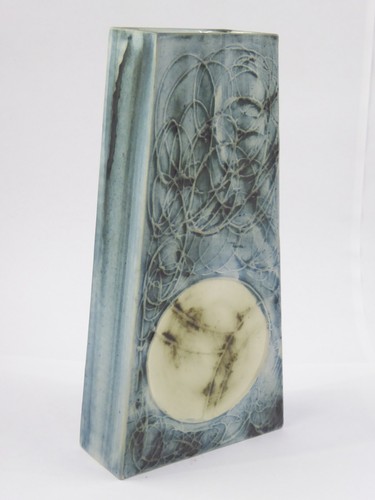 Carn pottery tall fish circle - pottery,