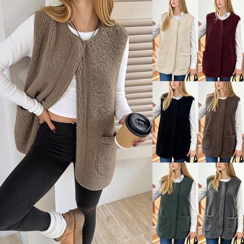 Ladies gilet zip lambswool - zip, up