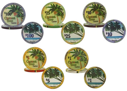 Ceramic poker chips - poker, coconut