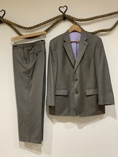 MAGEE Grey NICE T2 Grey Pure New Wool Full Suit Jacket 42 x Trousers 36 Short