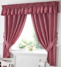 Gingham kitchen curtains - gingham,