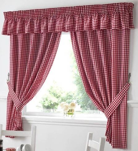 Gingham kitchen curtains - curtains, or